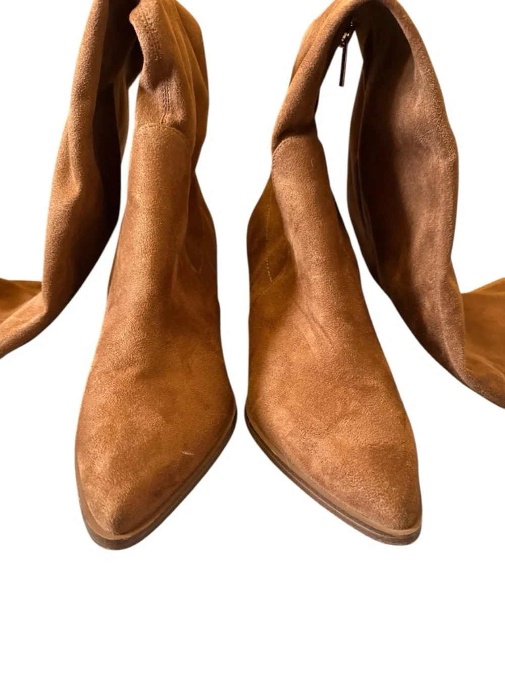 Marc‎ Fisher Tan Suede Over-the-Knee Block Heel Boots